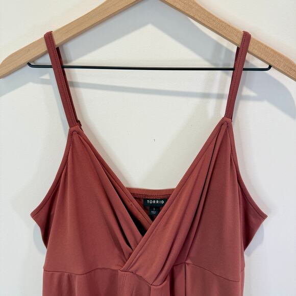 Torrid Tank Top Women's Size 1 Rust Neutral Stretchy Comfy Layer Adjustable - Picture 5 of 9